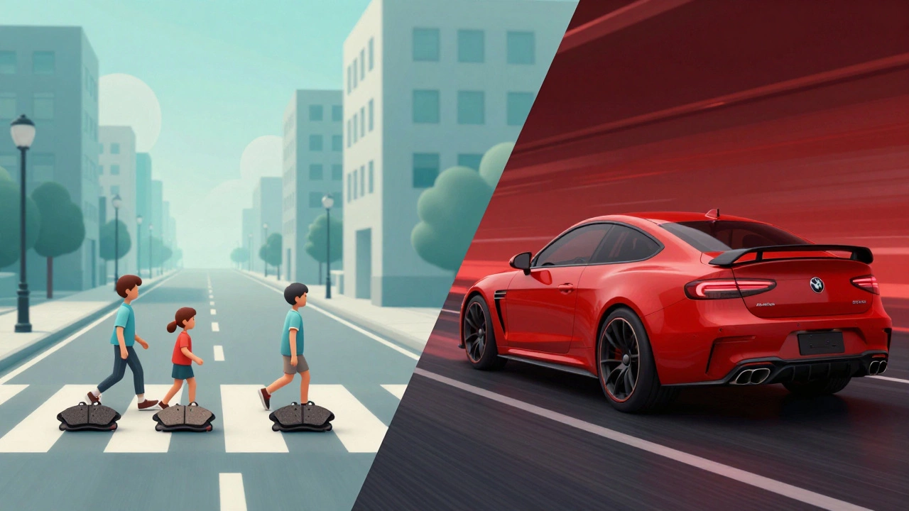 Концептуальное изображение: спокойная городская езда против агрессивного стиля вождения